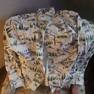 Scenic Print Button-Up Shirt